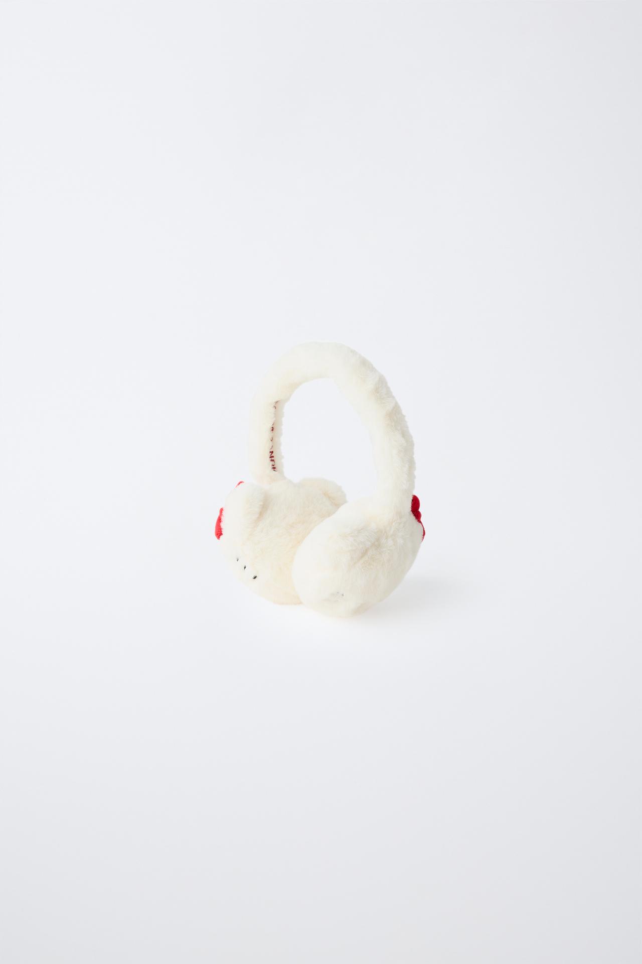 HELLO KITTY © SANRIO FAUX FUR EARMUFFS — Ecru