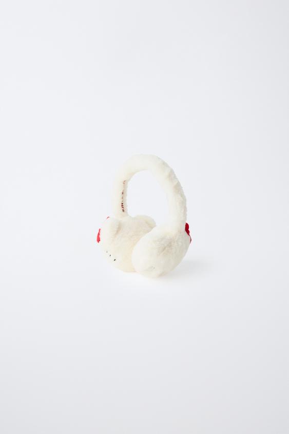 HELLO KITTY © SANRIO FAUX FUR EARMUFFS - Ecru by Zara - Image 0