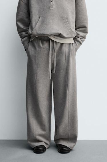PANTALÓN WIDE FIT COSTURAS - Gris vigoré de Zara