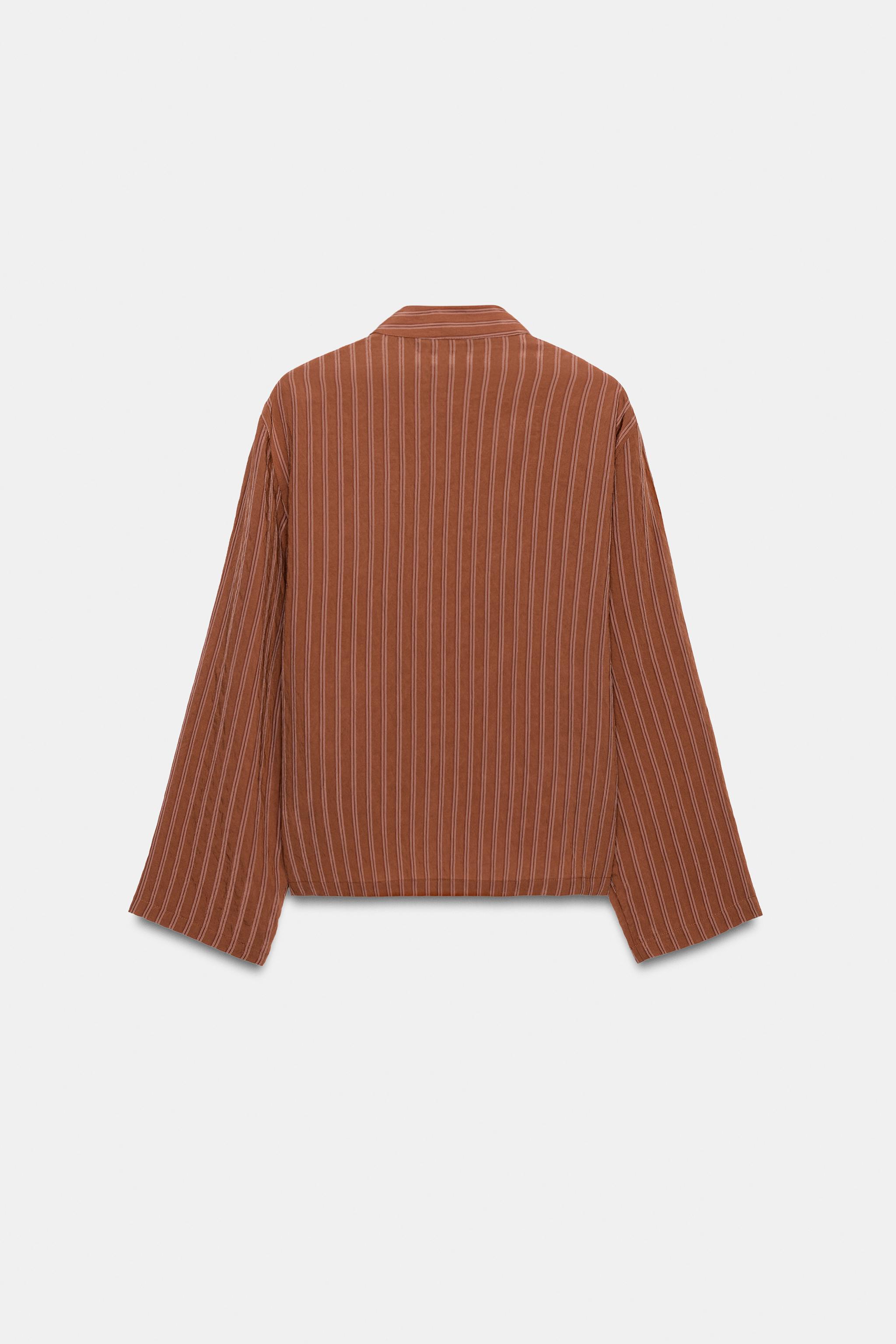 ZW COLLECTION STRIPED FROG FASTENING SHIRT