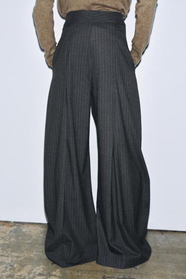 ZW COLLECTION PINSTRIPE DARTED TROUSERS - Grey by Zara - Image 2