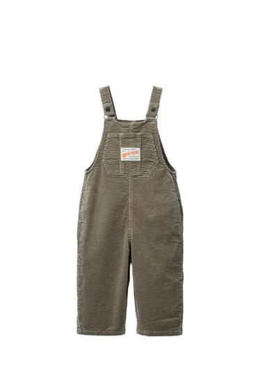 Zara CORDUROY OVERALLS WITH LABEL - Green - Image 0