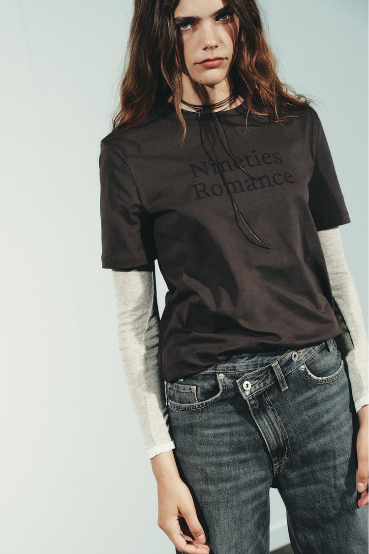 TRF HIGH WAIST CROSSOVER WAIST WIDE LEG JEANS