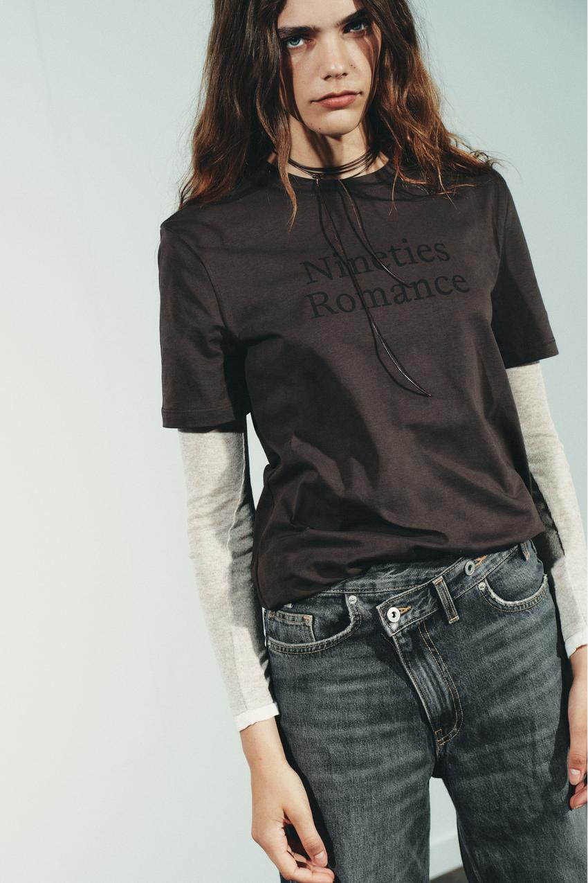 TRF HIGH WAIST CROSSOVER WAIST WIDE LEG JEANS