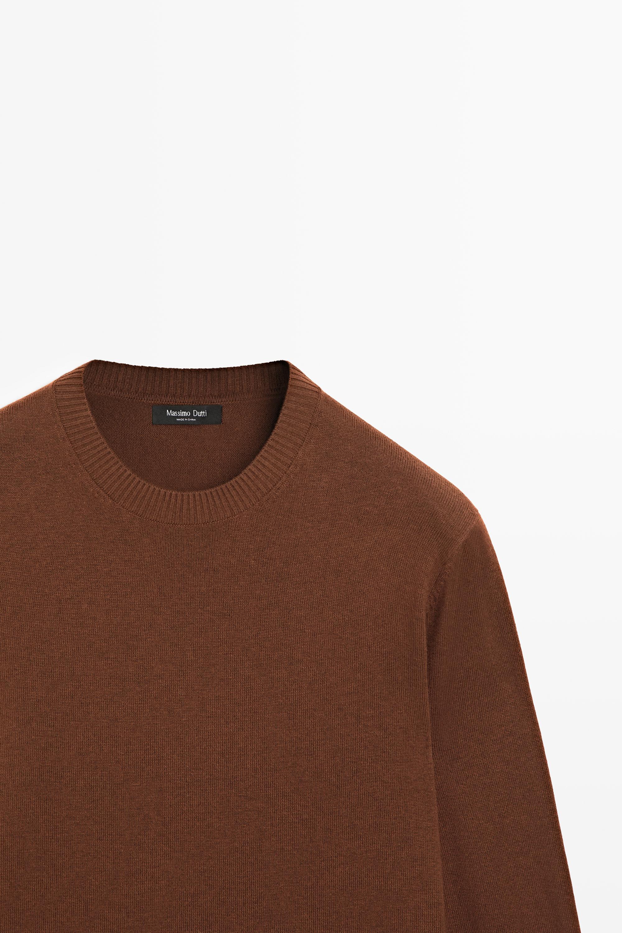 Pull maille col rond coton et laine