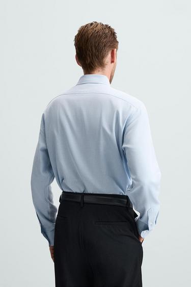 Zara EASY CARE TEXTURED SHIRT - Sky blue