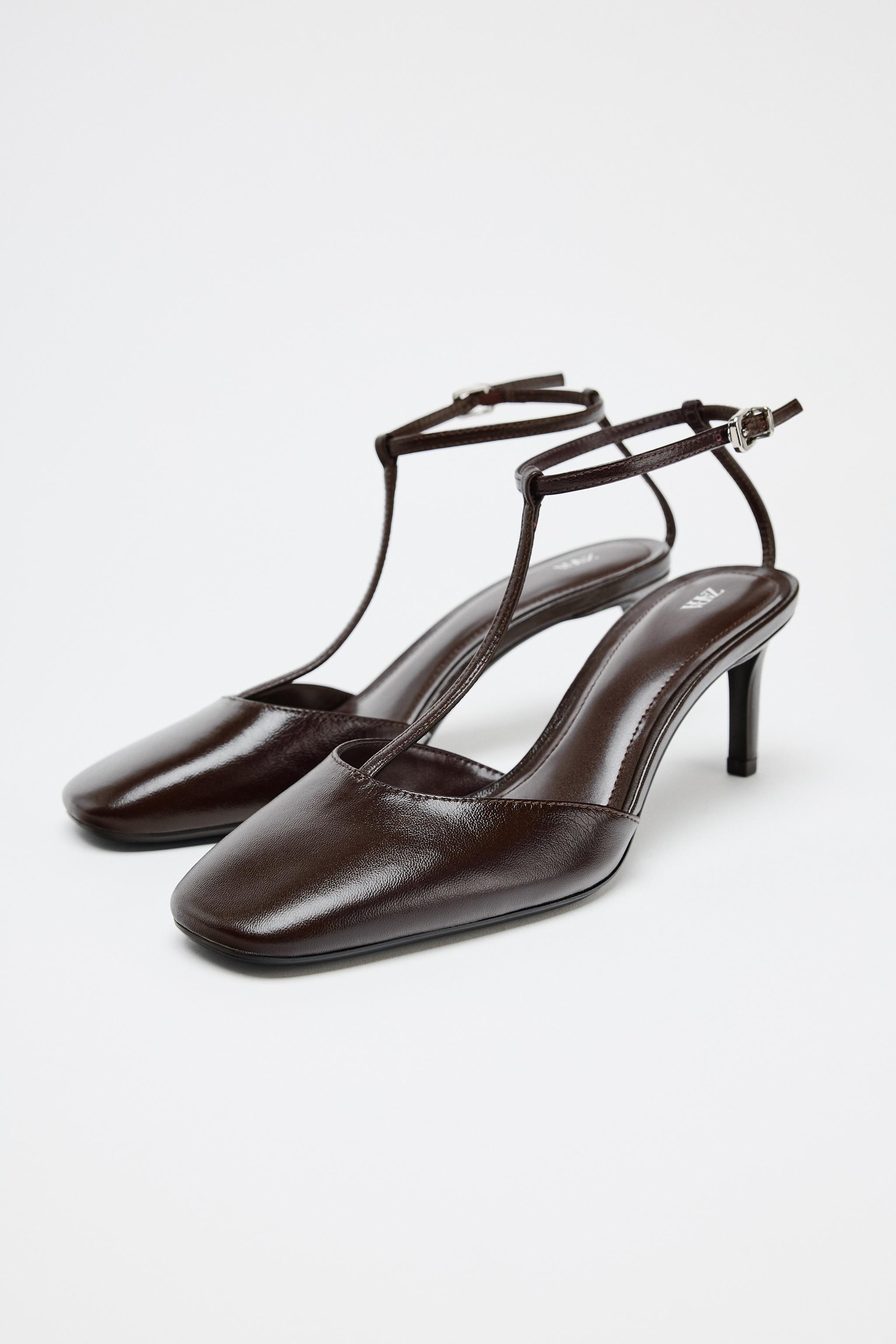 ZARA REAL LEATHER pumps size 37　ザラパンプ ZARA FAUX PATENT LEATHER HEELED SHOES | eBay