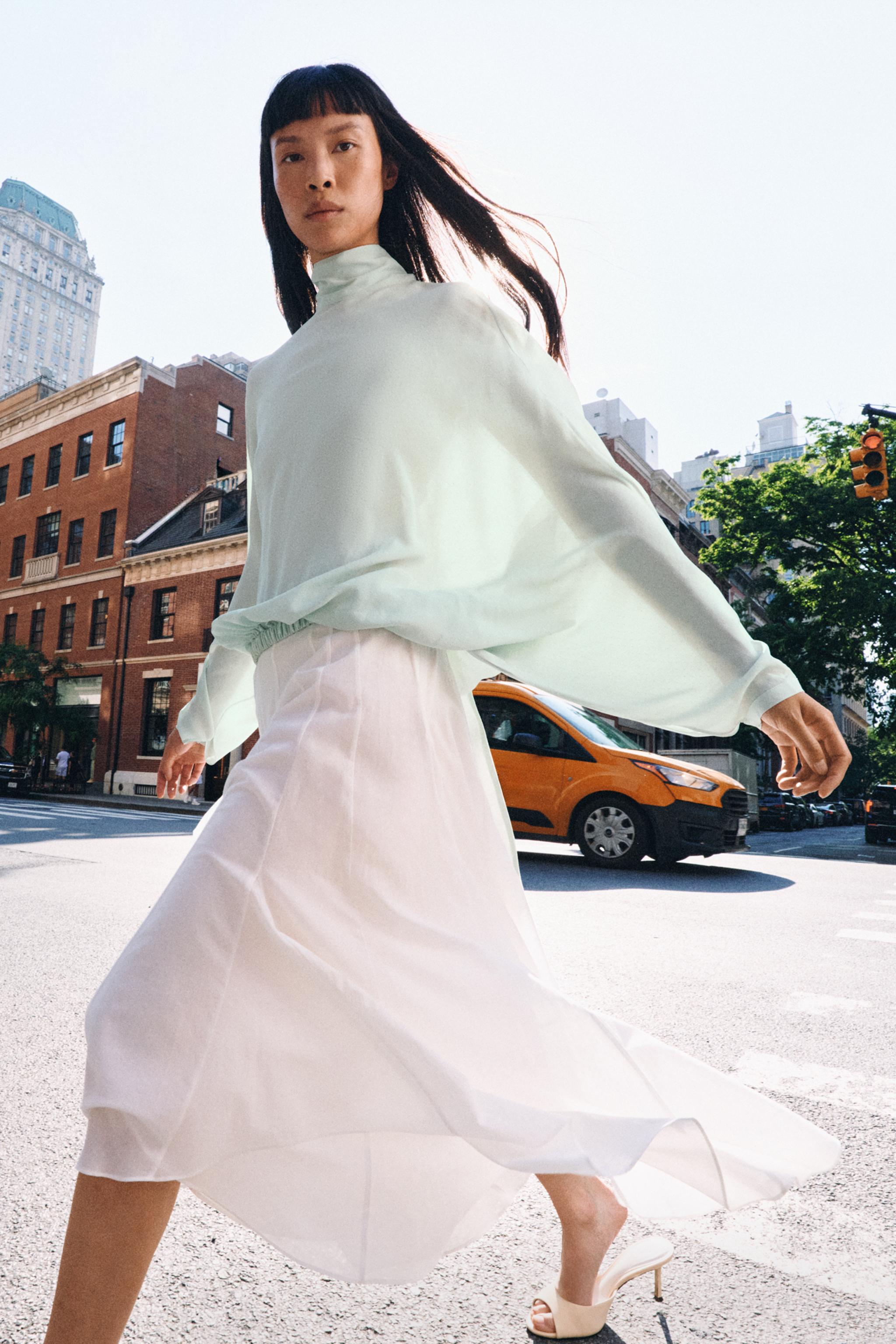 ZARA レイヤーラッフルガーゼスカート ラッフルスカート .* | ZARA 日本