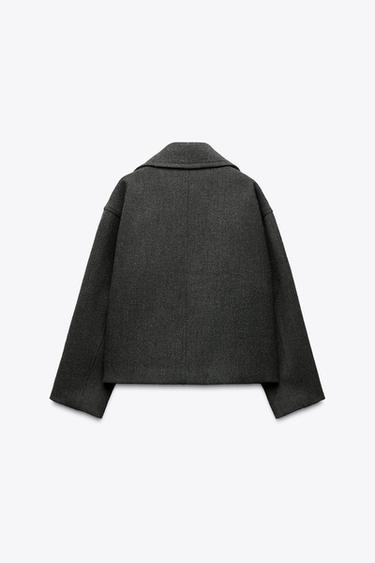 SHORT DOUBLE-BREASTED COAT - Grey by Zara - Image 5