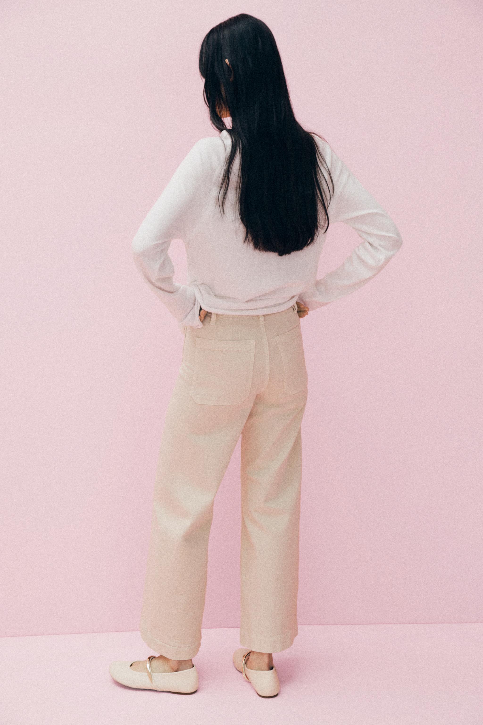 ZW COLLECTION WIDE-LEG ハイライズ デニムパンツ - オフ
