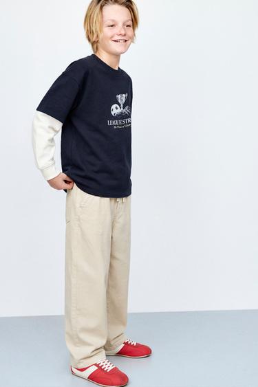 FLOWING TWILL STRAIGHT TROUSERS - Ecru by Zara