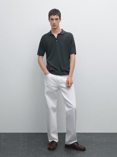 Polo punto cuello detalle color - Vigoré oscuro de Zara - Imagen 0