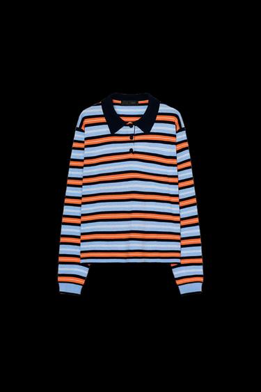STRIPED KNIT POLO SHIRT - Multicoloured by Zara