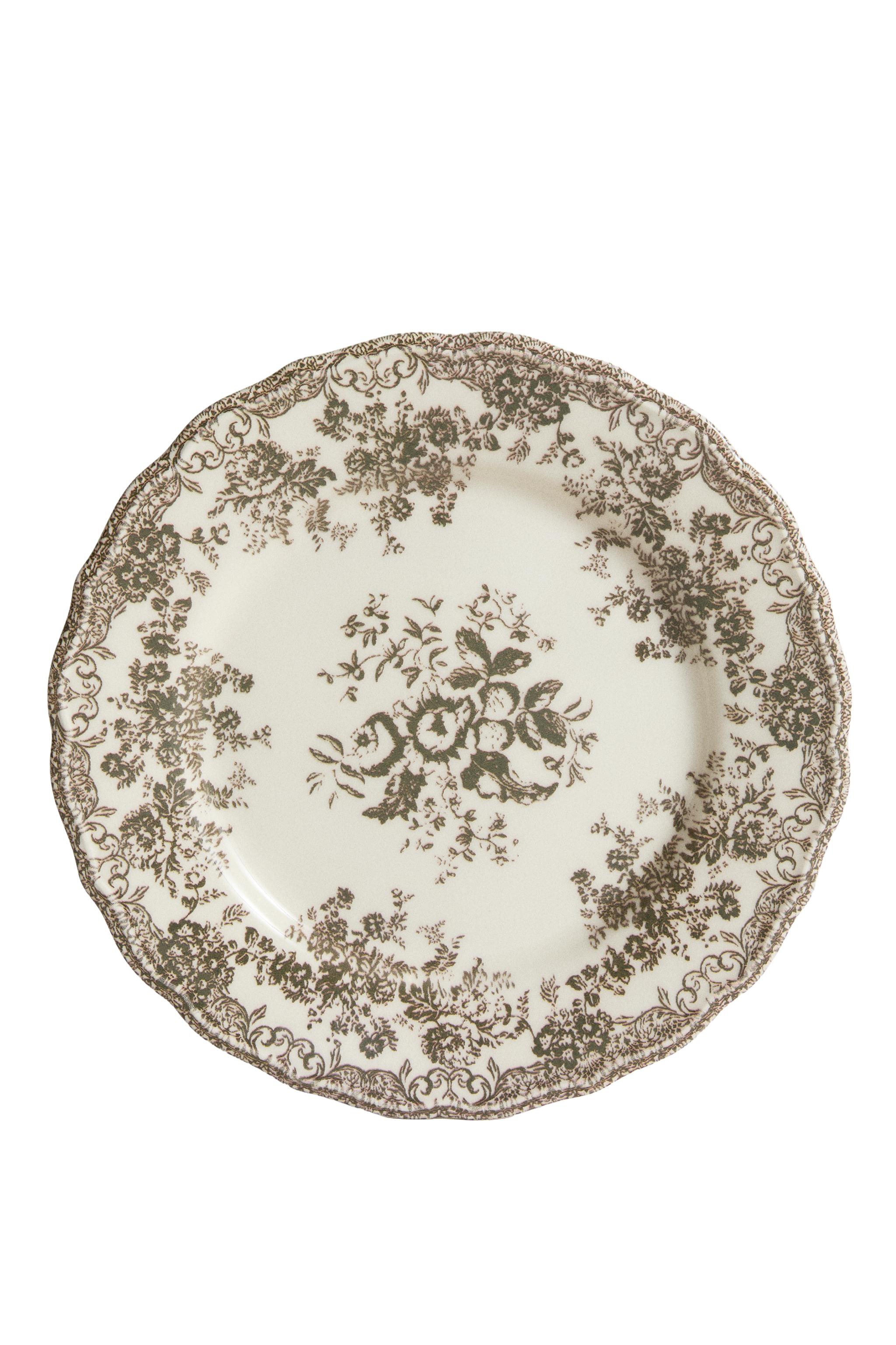FLORAL EARTHENWARE DINNER PLATE - Blue | ZARA United States
