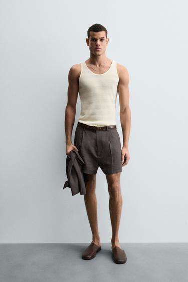 CAMISETA TANK ESTRUTURA - Branco-marfim da Zara - Imagem 0