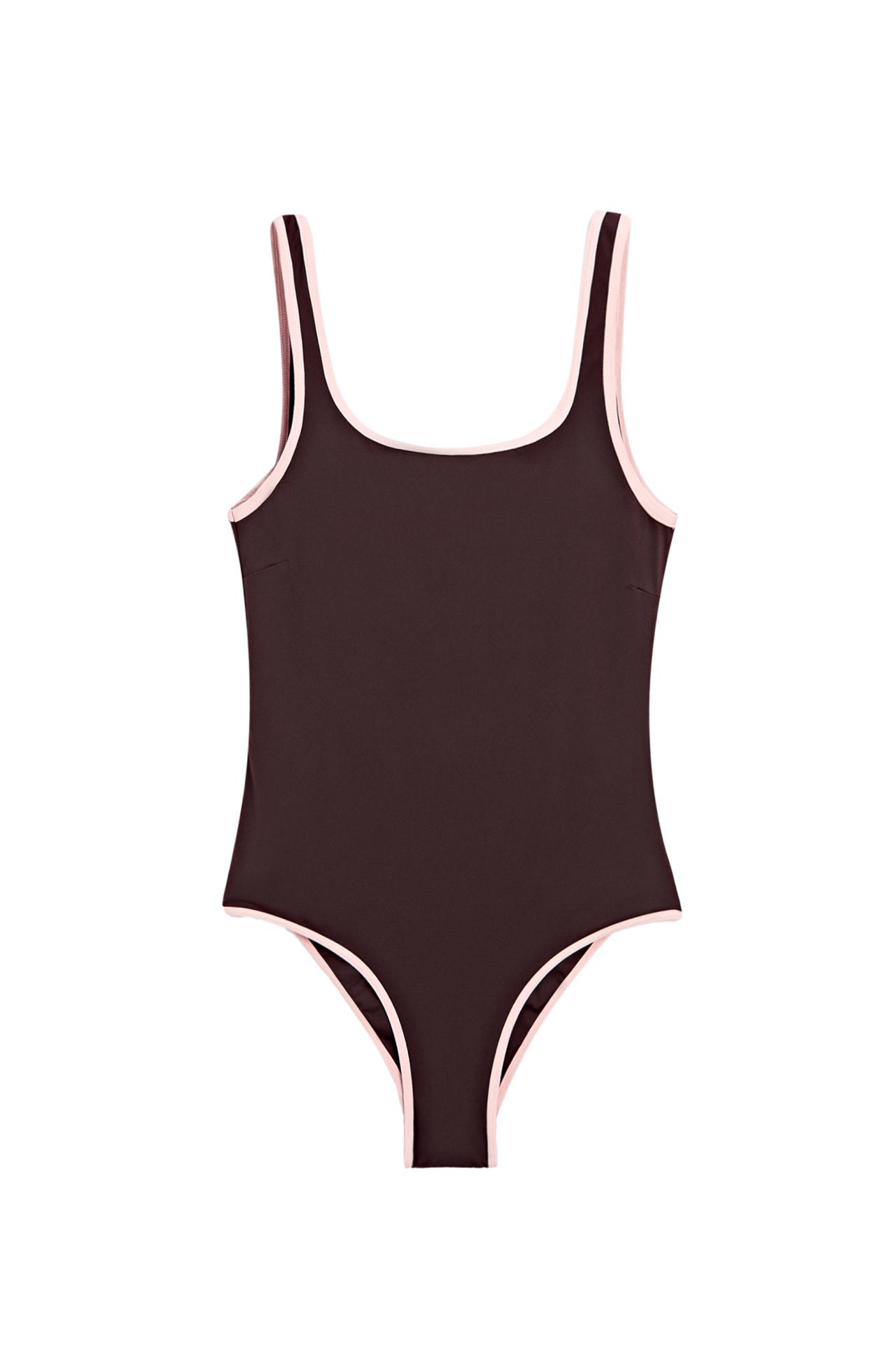 Contrast plain swimsuit — 142