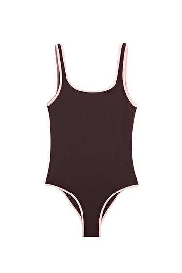 Zara Contrast plain swimsuit - 142