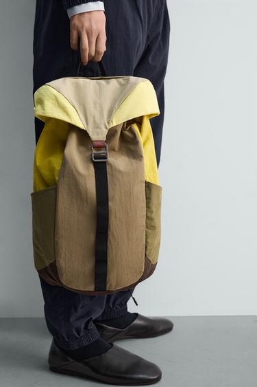 TECHNICAL BACKPACK WITH LEATHER DETAILS - Multicoloured by Zara