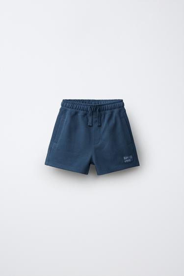BERMUDA PIQUE ETIQUETA - Azul de Zara
