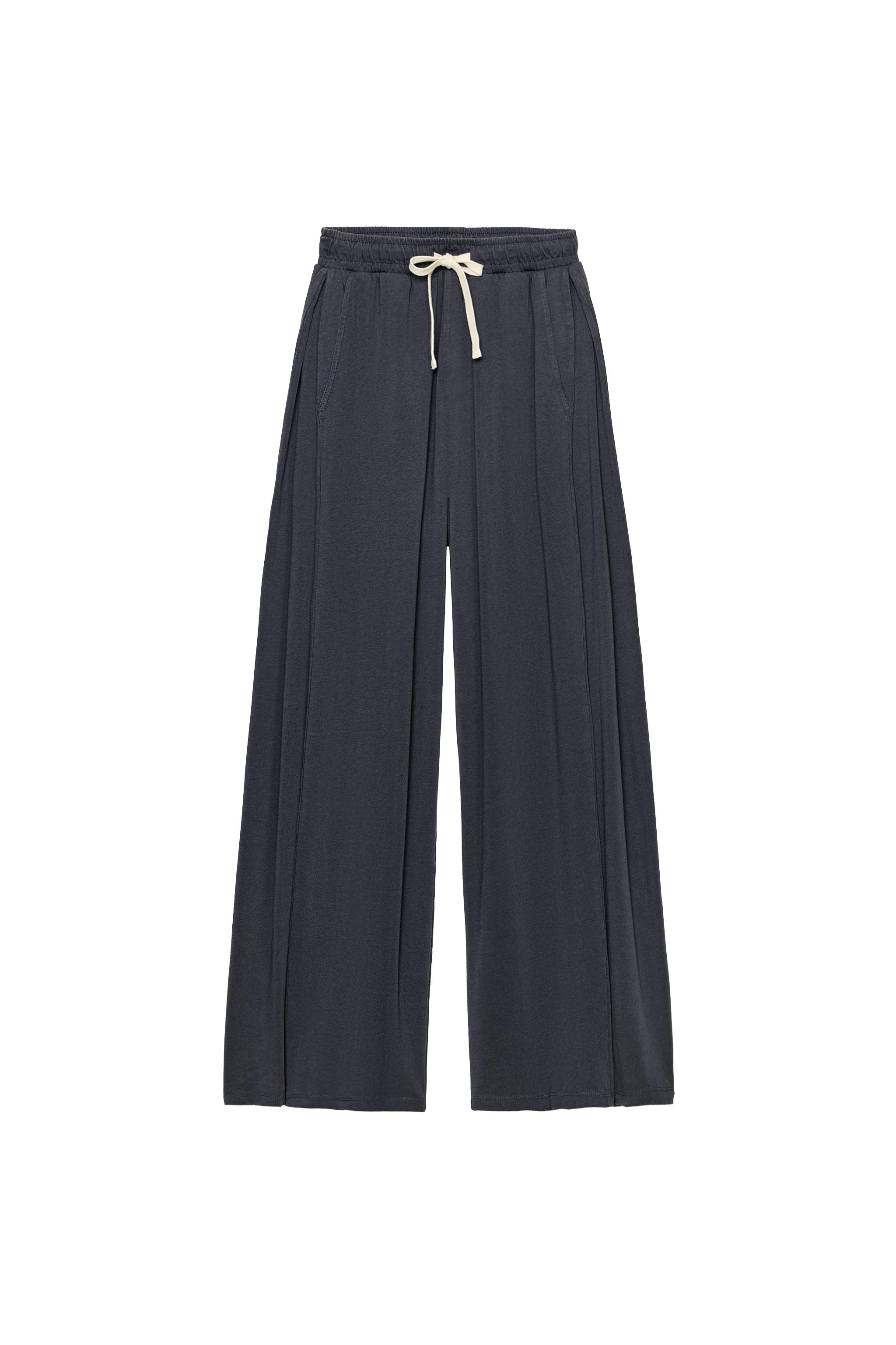 COTTON PLEATED PANTS