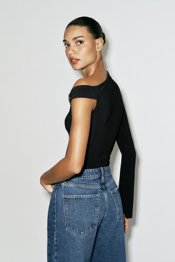 BODY ASYMÉTRIQUE BIJOU - Noir de Zara - Image 4