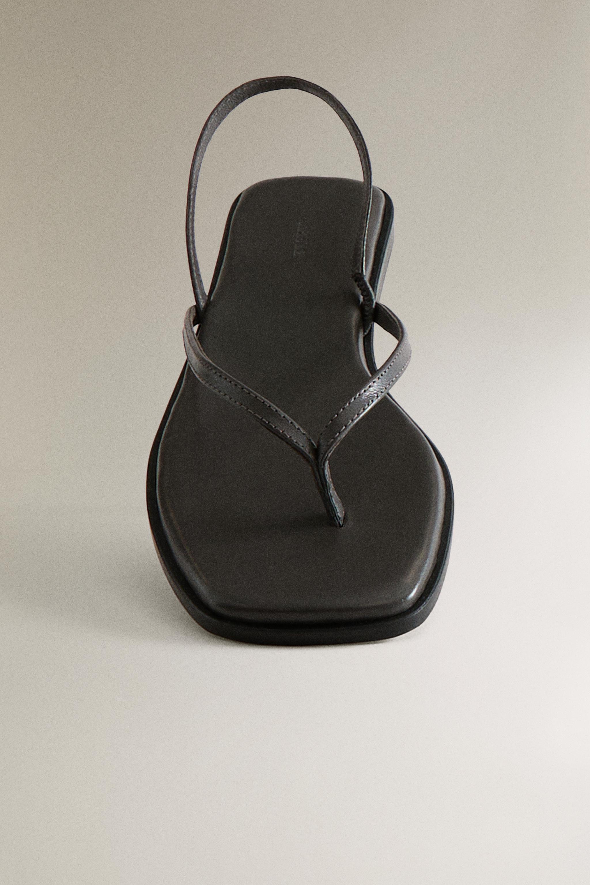 ASYMMETRIC STRAP LEATHER SANDALS