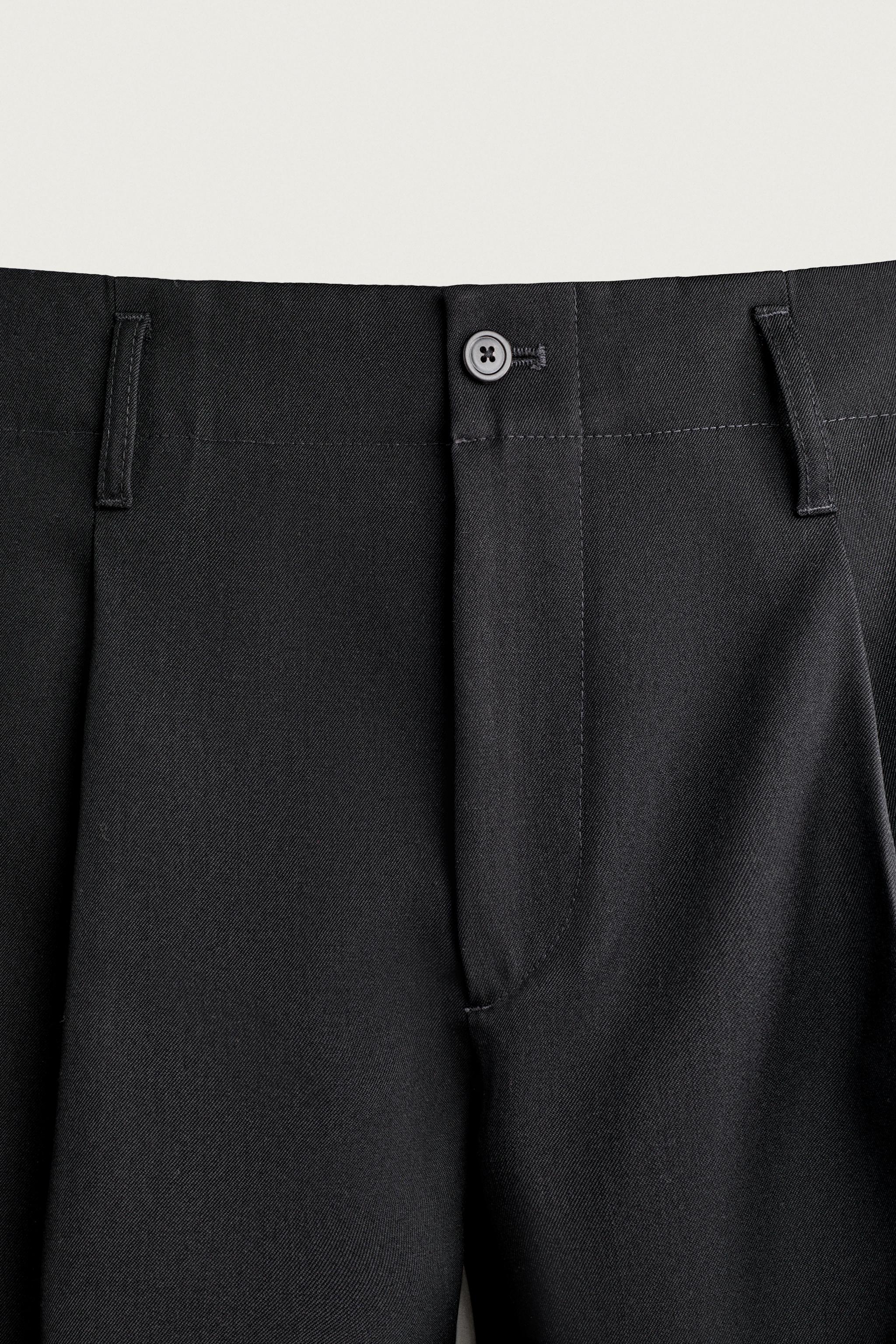 Zara %100 YÜN STRAIGHT FIT TAKIM PANTOLONU görsel 3