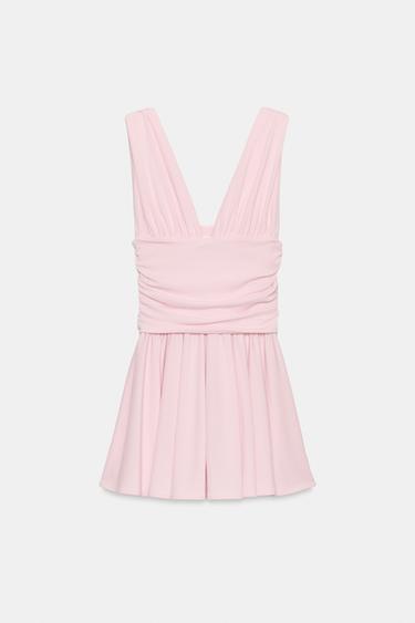 ROBE COURTE DRAPÉE - Rose pastel de Zara - Image 5