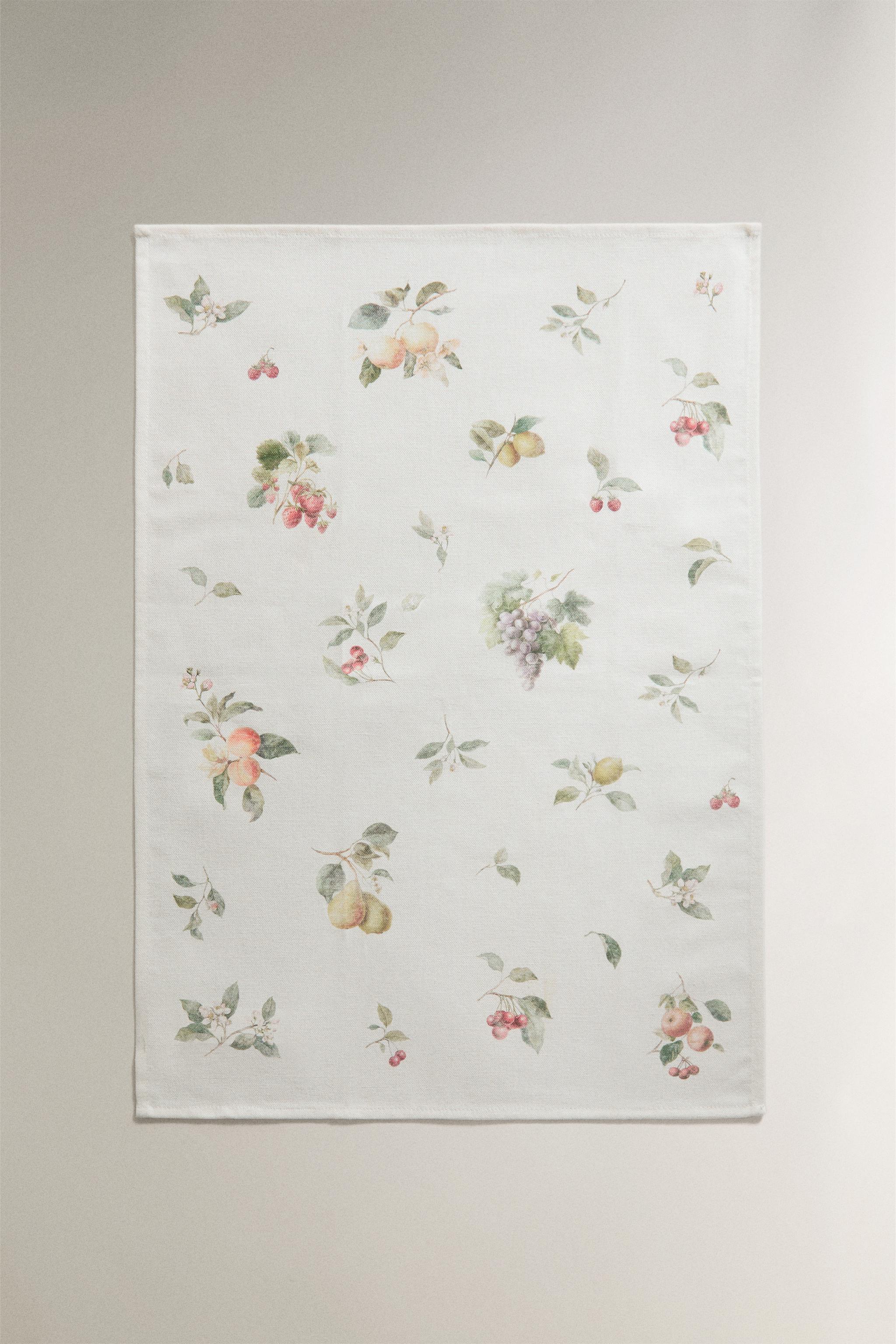 PACK OF FLORAL COTTON TEA TOWELS (PACK OF 2) — Green