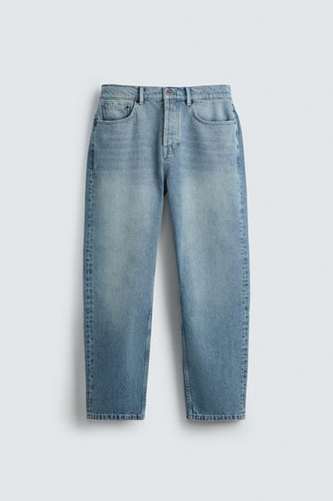 STRAIGHT ANKLE FIT JEANS - Mid-blue by Zara