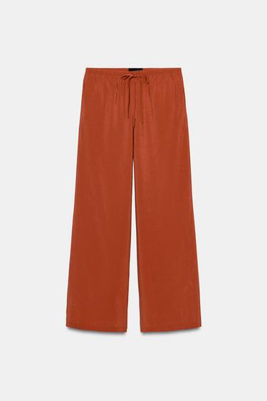 CALÇA FLUIDA PALAZZO - Terracota da Zara