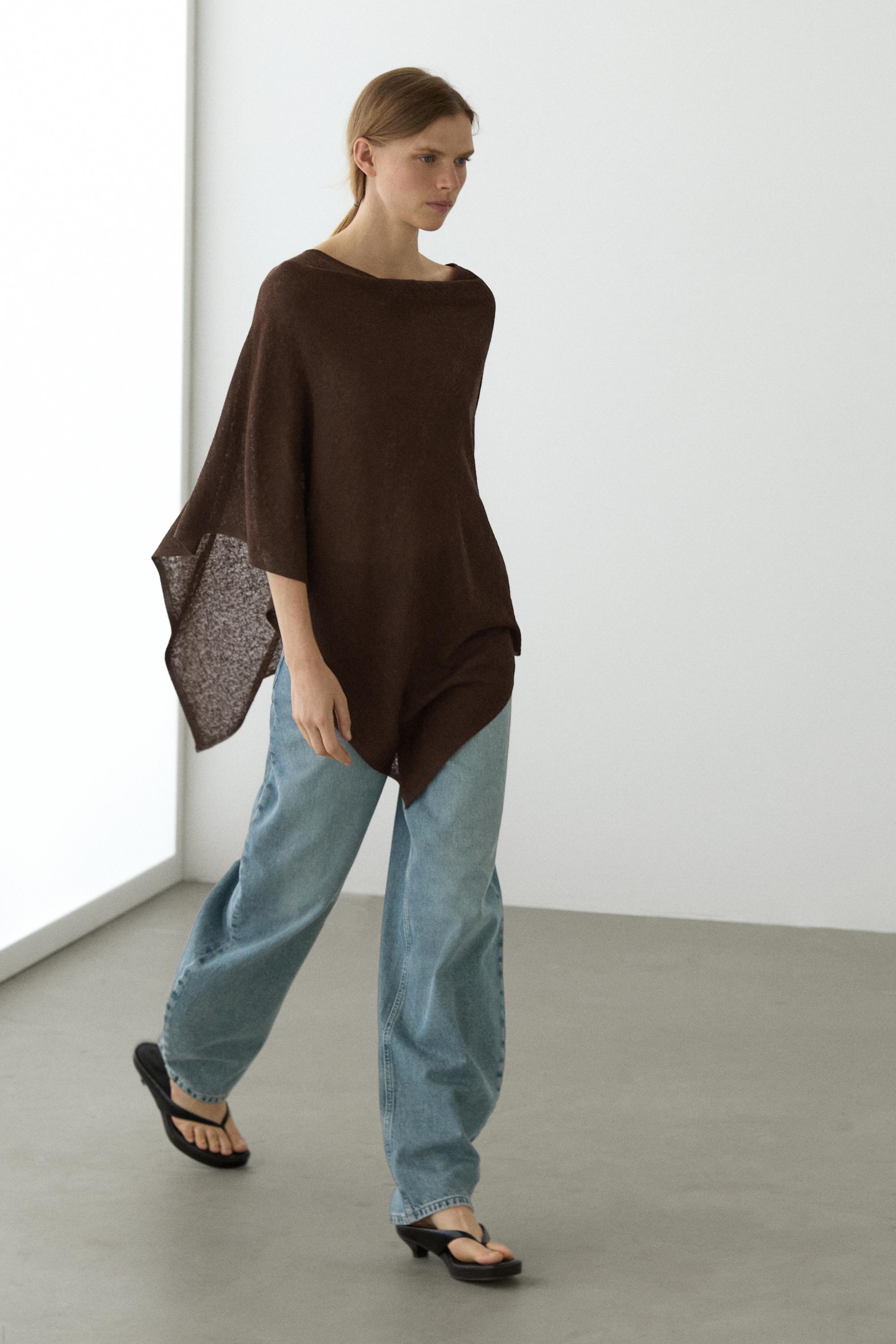 Asymmetric cotton cape