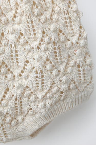 BLOOMER EN MAILLE AVEC LIN - Beige clair de Zara - Image 3