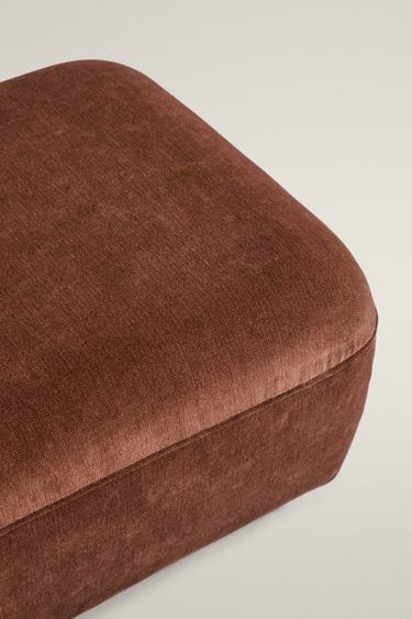 VELVET OTTOMAN — Dark pink 2