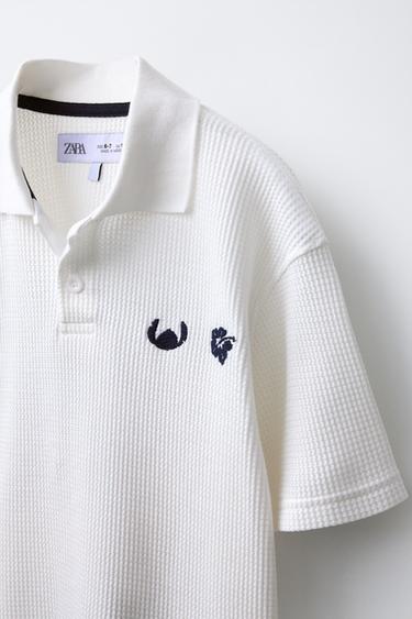 LILO & STITCH © DISNEY WAFFLE-KNIT POLO SHIRT - White by Zara - Image 2