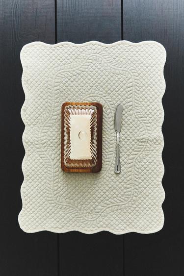 QUILTED PLACEMAT - Blue / Grey by Zara