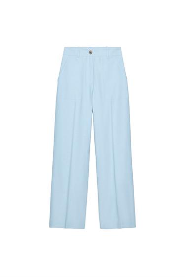 STRAIGHT LEG PANTS WITH METAL BUTTON