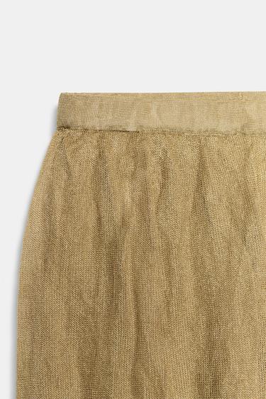 PANTALON BOUFFANT EN MAILLE FINE - Doré de Zara - Image 6