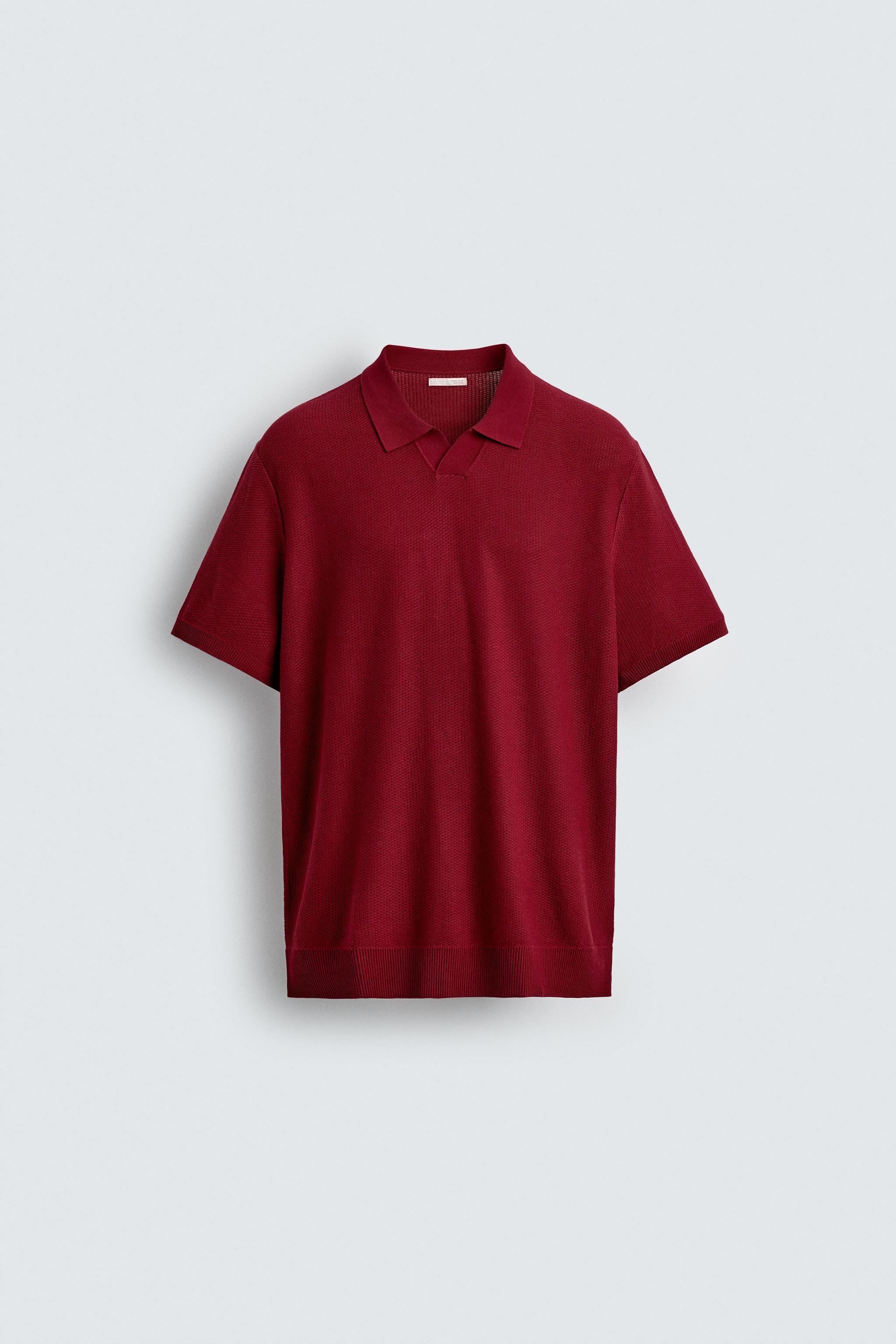 TEXTURED KNIT POLO SHIRT - Bright red | ZARA Canada