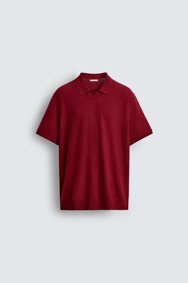 POLO PUNTO ESTRUCTURA - Rojo vivo de Zara