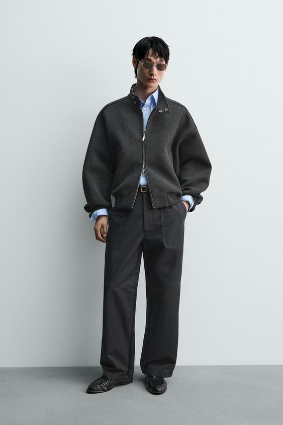 CONTRAST COLLAR TECHNICAL JACKET - Dark grey by Zara - Image 0