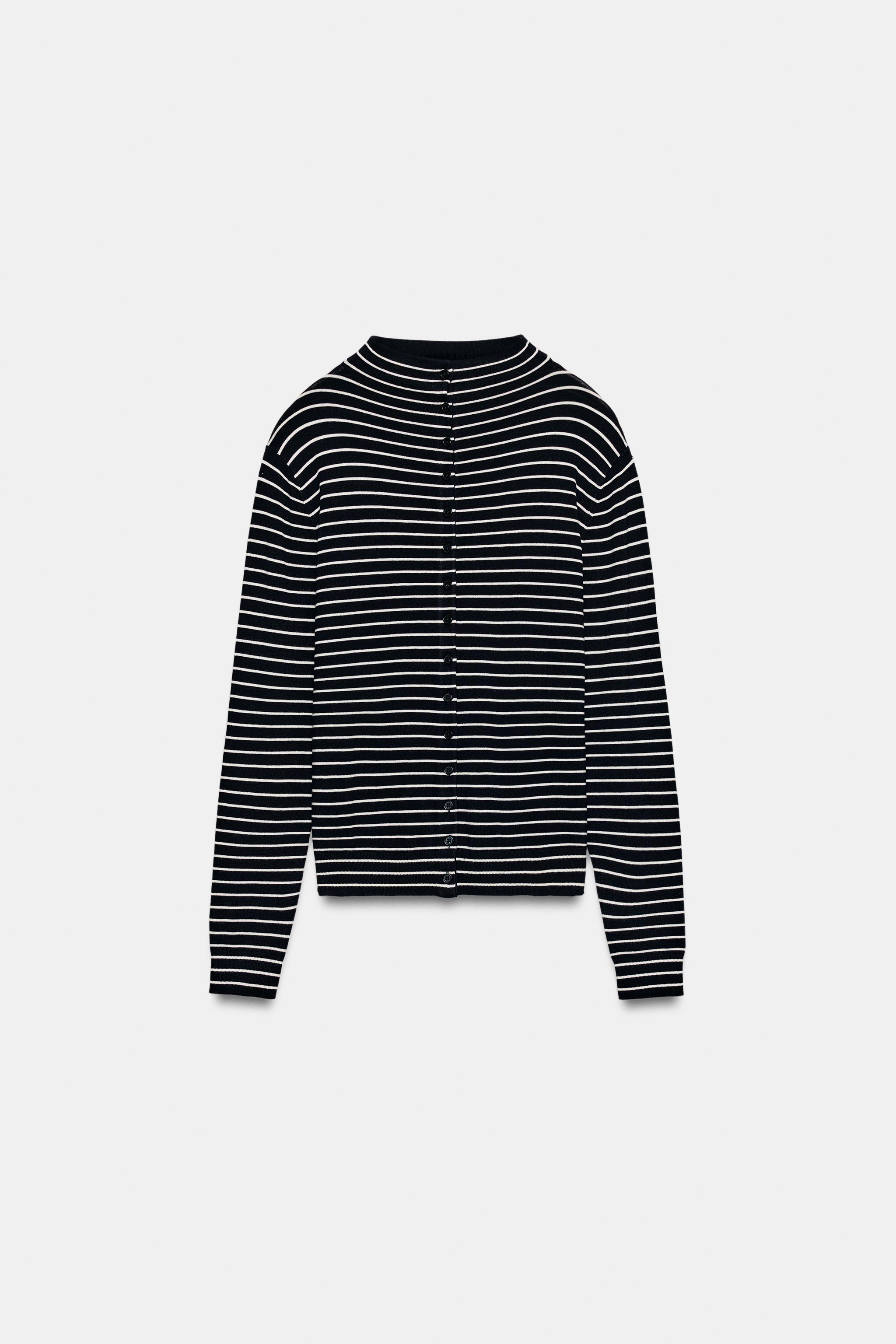 Zara ÇİZGİLİ TRİKO HIRKA görsel 3