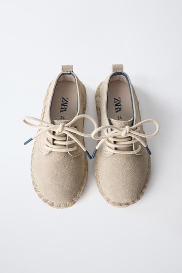 JUTE LEATHER DERBY SHOES - LIMITED EDITION - Stone Grey by Zara - Image 3