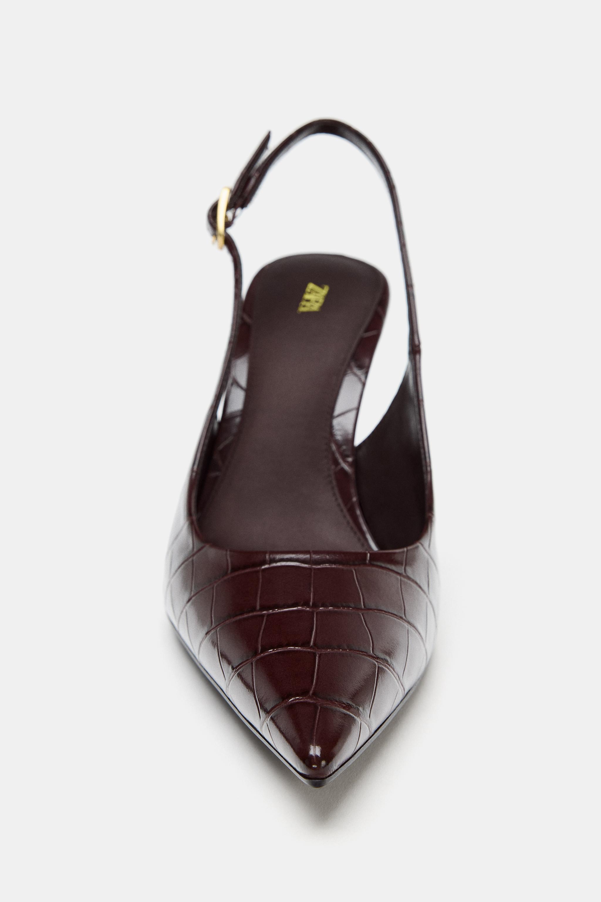 EMBOSSED SLINGBACK SHOES