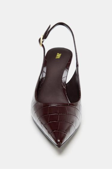 CHAUSSURES OUVERTES À L'ARRIÈRE AVEC RELIEF - Bordeaux de Zara - Image 4