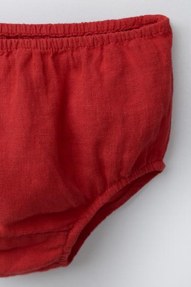 100% LINEN DRESS - Red by Zara - Image 3