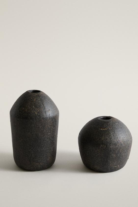 OVAL DEKORATIV KERAMIKVASE - Sort fra Zara - Billede 0