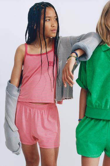 STRIPED T-SHIRT AND BERMUDA SHORTS SET - Pink by Zara