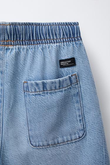 BERMUDA EN DENIM CARGO AMPLE - Bleu clair de Zara - Image 3
