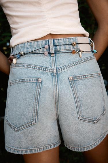 SHORT Z1975 MOM FIT TAILLE MI-HAUTE - Bleu clair de Zara - Image 4